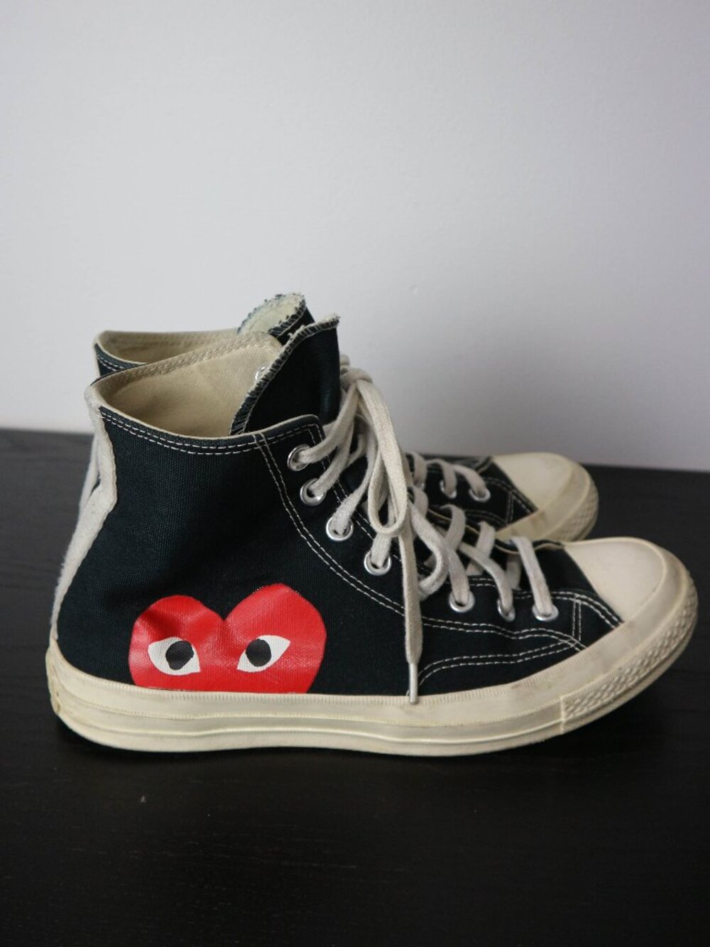 Converse x Comme Des Garcons PLAY High Top Canvas Sneakers Black mens 8